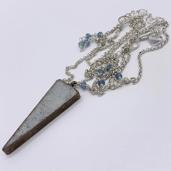 Nakamol Beaded Light Blue Pendant Necklace - Picture 1 of 4